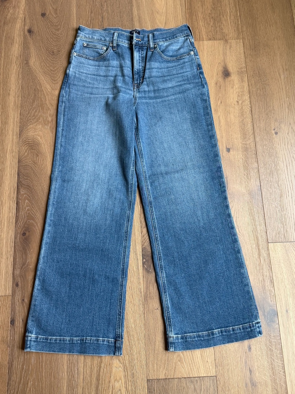 J. Crew Wide-Leg Midwash Denim Jeans